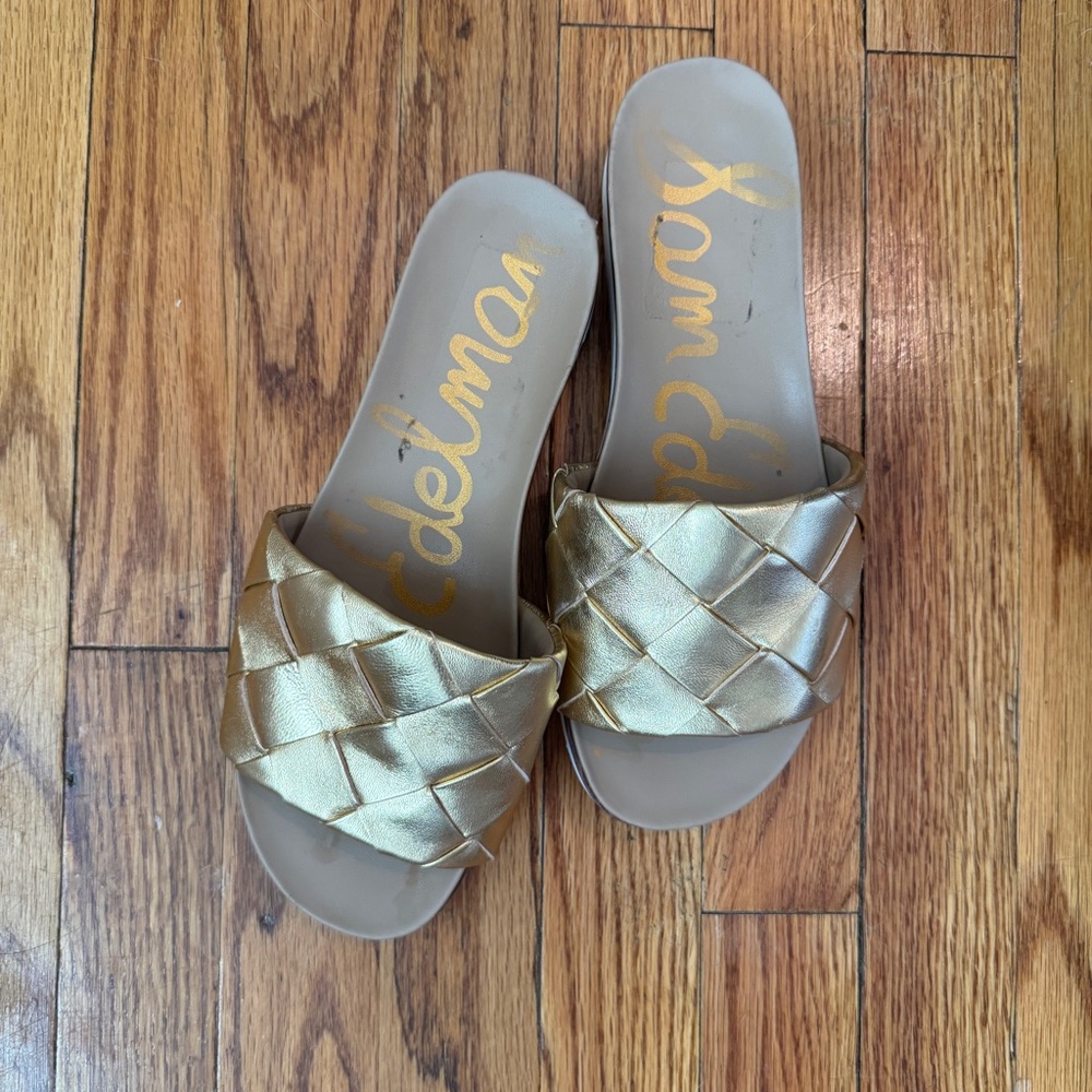 Sam Edelman Gold Slide Sandals